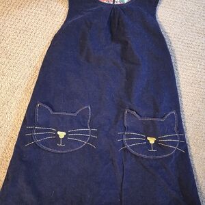 Mini Boden Dark Blue Dress with Cat Pockets
